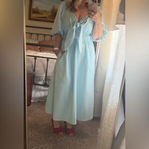 Commense Sky Blue Midi Dress